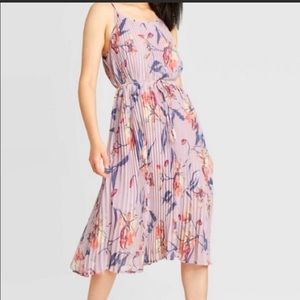 A New Day Purple Floral Pleated Dress